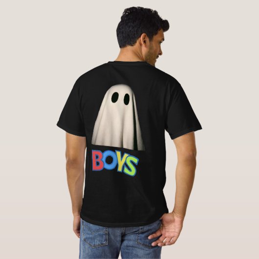 Funny Ghost Boys T-Shirt – Spooky Cute Halloween (Achterkant volledig)