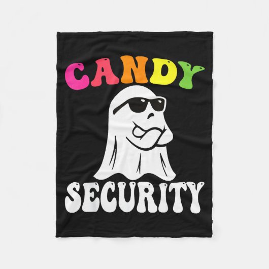 Funny Ghost Candy Security Halloween Costume Hallo Fleece Deken (Voorkant)