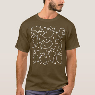 Funny Ghost Cat Spooky Season Halloween Costume Ca T-shirt