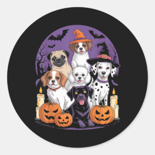 Funny Ghost Dog Halloween Shirt Halloween Hond Ronde Sticker