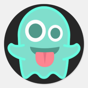 Funny Ghost Emoji Ronde Sticker