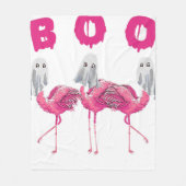 Funny Ghost Flamingo Boo Halloween Costume Gifts Fleece Deken (Voorkant)