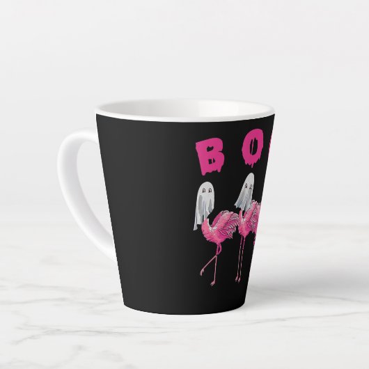 Funny Ghost Flamingo Boo Halloween Costume Gifts Latte Mok (Linkerhoek)