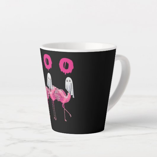 Funny Ghost Flamingo Boo Halloween Costume Gifts Latte Mok (Rechterhoek)