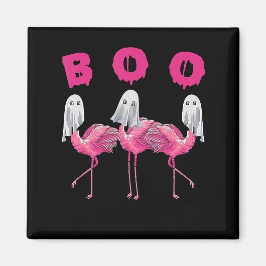 Funny Ghost Flamingo Boo Halloween Costume Gifts Magneet (Voorkant)
