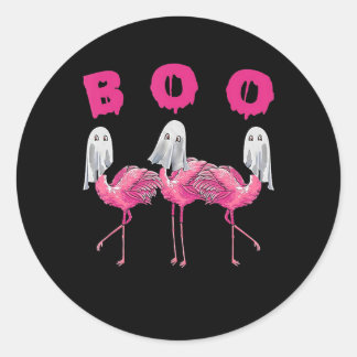 Funny Ghost Flamingo Boo Halloween Costume Gifts Ronde Sticker