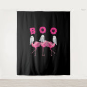 Funny Ghost Flamingo Boo Halloween Costume Gifts Wandkleed (Voorkant)