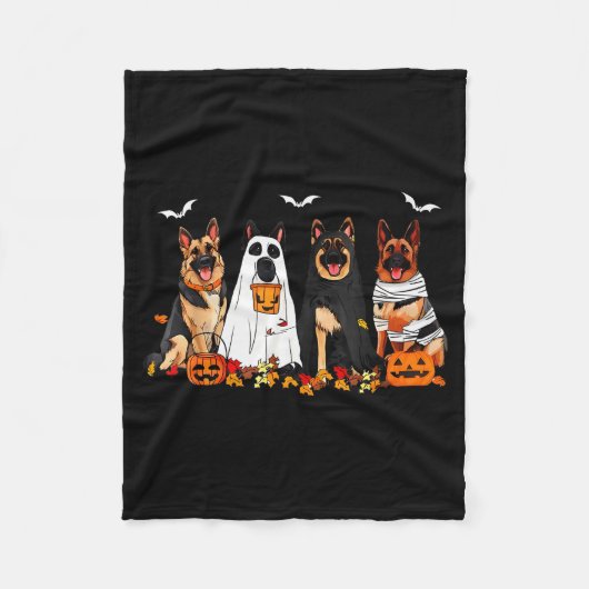 Funny Ghost German Shepherd Halloween Dog Mom Dog  Fleece Deken (Voorkant)