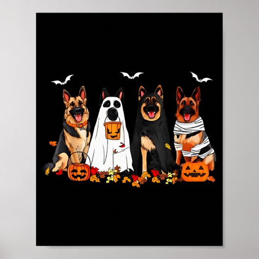 Funny Ghost German Shepherd Halloween Dog Mom Dog  Poster (Voorkant)