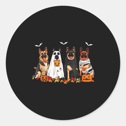 Funny Ghost German Shepherd Halloween Dog Mom Dog  Ronde Sticker (Voorkant)