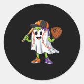 Funny Ghost Halloween Baseball Drip Boys Girls Kin Ronde Sticker (Voorkant)