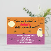Funny Ghost Halloween Party Invitation Kaart (Staand voorkant)