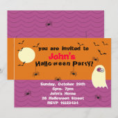 Funny Ghost Halloween Party Invitation Kaart (Voorkant / Achterkant)