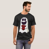 Funny Ghost Hugging Red Hearts Plaid buffalo Valen T-shirt (Voorkant volledig)