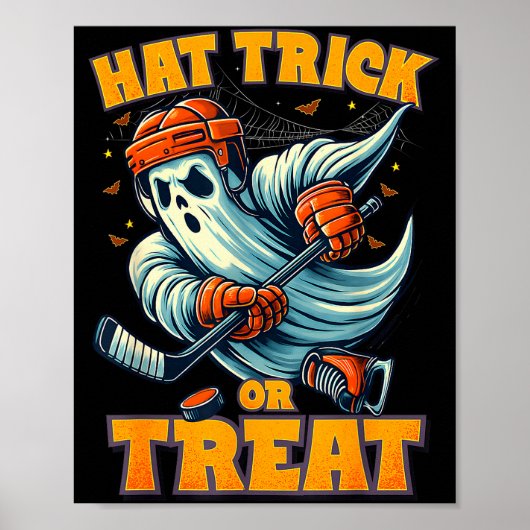 Funny Ghost Ice Hockey Player Halloween Costume Me Poster (Voorkant)