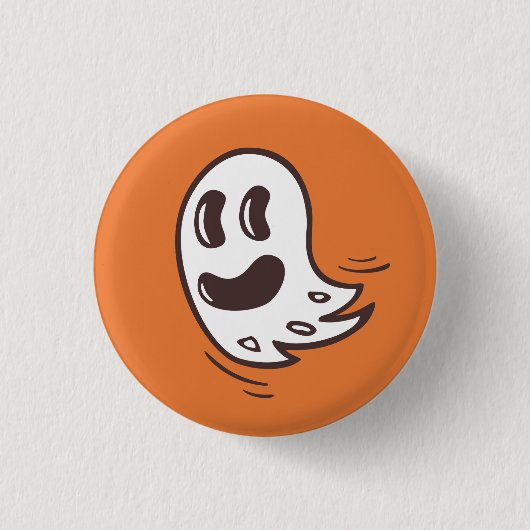 Funny Ghost Illustration Button (Voorkant)