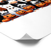 Funny Ghost Koeien Halloween Animals Koe Uilen Spo Poster (Hoek)