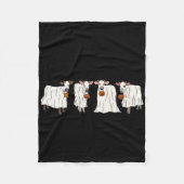Funny Ghost Koeien Halloween Dieren Koe Lover Spoo Fleece Deken (Voorkant)