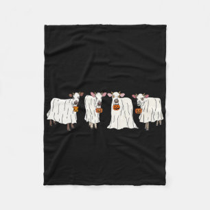 Funny Ghost Koeien Halloween Dieren Koe Lover Spoo Fleece Deken