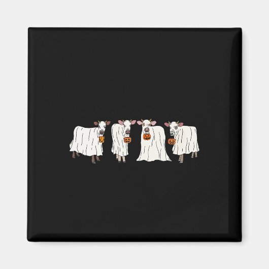 Funny Ghost Koeien Halloween Dieren Koe Lover Spoo Magneet (Voorkant)