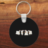 Funny Ghost Koeien Halloween Dieren Koe Lover Spoo Sleutelhanger (Voorkant)