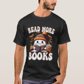 Funny Ghost Lees meer Boeken Funny Teacher Hallowe T-shirt (Voorkant)