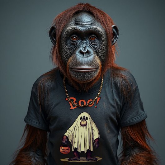 funny ghost orangutan:A Spooky laugh adventure! T-shirt