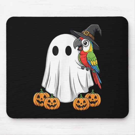 Funny Ghost Parrot Pumpkin Halloween Kids Mens Wom Muismat (Voorkant)