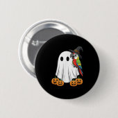 Funny Ghost Parrot Pumpkin Halloween Kids Mens Wom Ronde Button 5,7 Cm (Voorkant /achterkant)