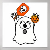 Funny Ghost Pplay Pickleball Halloween Poster (Voorkant)