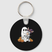 Funny Ghost Pumpkin Halloween Kids Mens Womens Sleutelhanger (Voorkant)