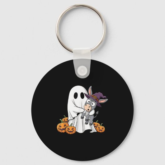 Funny Ghost Pumpkin Halloween Kids Mens Womens Sleutelhanger (Voorkant)