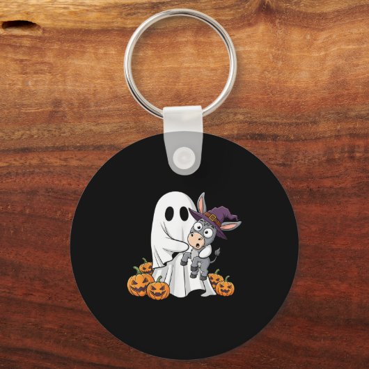 Funny Ghost Pumpkin Halloween Kids Mens Womens  Sleutelhanger (Voorkant)
