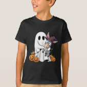 Funny Ghost Pumpkin Halloween Kids Mens Womens  T-shirt (Voorkant)