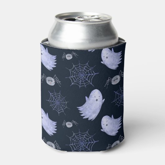 Funny Ghost Spider Halloween Patroon. Blikjeskoeler (Blikje Voorkant)