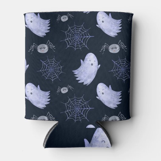 Funny Ghost Spider Halloween Patroon. Blikjeskoeler (Voorkant)