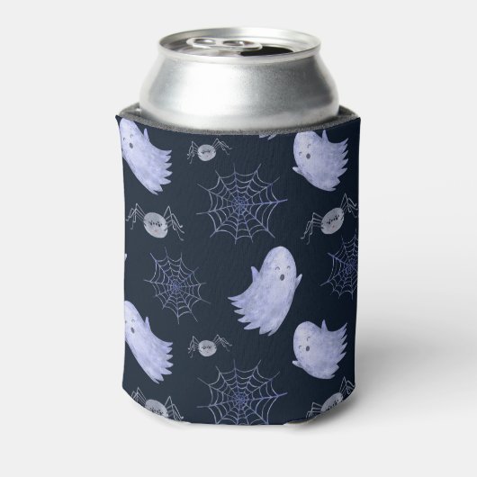 Funny Ghost Spider Halloween Patroon. Blikjeskoeler (Blikje Achterkant)