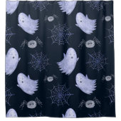 Funny Ghost Spider Halloween Patroon. Douchegordijn (Voorkant)