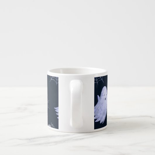 Funny Ghost Spider Halloween Patroon. Espresso Kop (Achterkant)