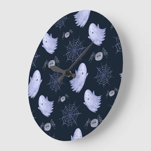 Funny Ghost Spider Halloween Patroon. Grote Klok (Hoek)