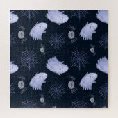 Funny Ghost Spider Halloween Patroon. Legpuzzel (Horizontaal)