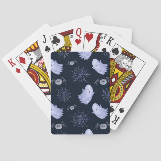 Funny Ghost Spider Halloween Patroon. Pokerkaarten (Achterkant)