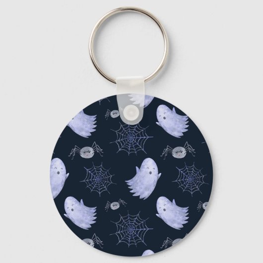 Funny Ghost Spider Halloween Patroon. Sleutelhanger (Voorkant)