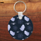 Funny Ghost Spider Halloween Patroon. Sleutelhanger (Achterkant)