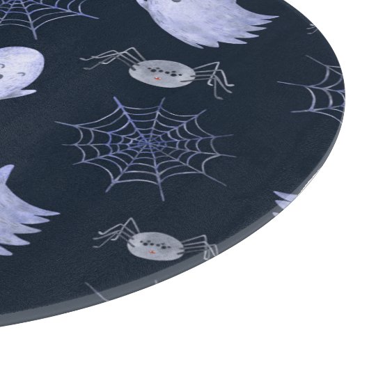 Funny Ghost Spider Halloween Patroon. Snijplank (Hoek)