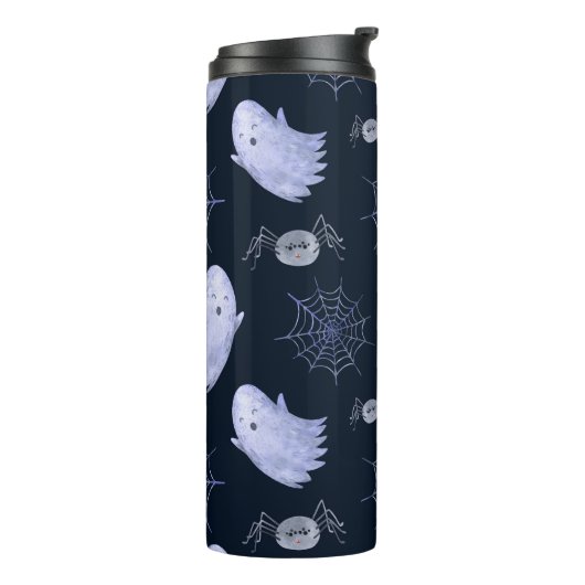 Funny Ghost Spider Halloween Patroon. Thermosbeker (Gedraaid links)