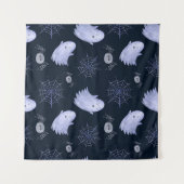 Funny Ghost Spider Halloween Patroon. Wandkleed (Voorkant (horizontaal))