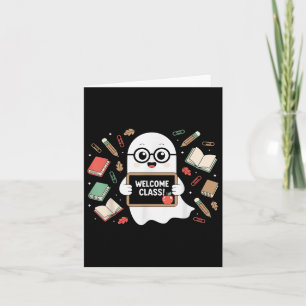 Funny Ghost Teacher Terug naar school Halloween Ma Kaart