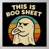 Funny Ghost "This Is Boo Sheet" Retro Halloween Poster (Voorkant)