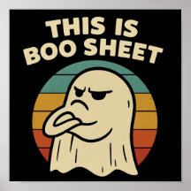 Funny Ghost "This Is Boo Sheet" Retro Halloween
